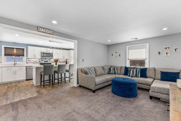 Interior, Kitchen, Living room, Pendant Lights, Recessed Lighting, Stainless Steel Appliances, Wood Texture Flooring