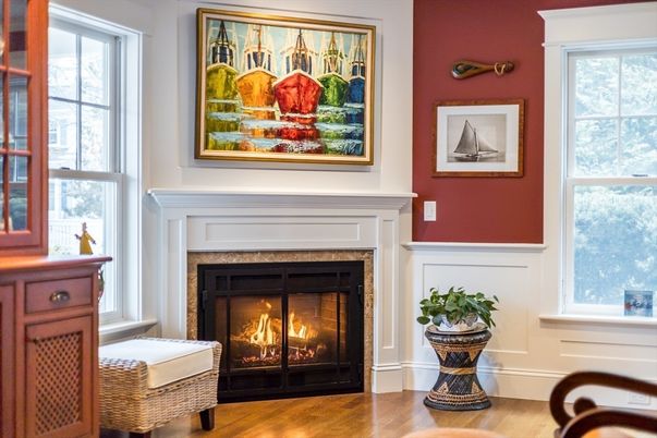 Fireplace, Interior, Wood Texture Flooring