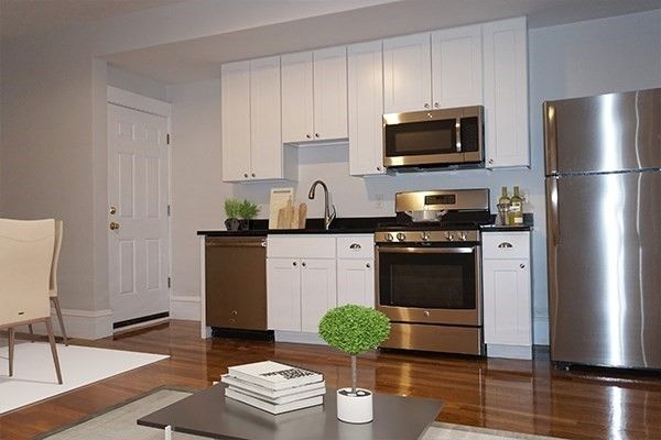 Interior, Kitchen, Stainless Steel Appliances, Wood Texture Flooring