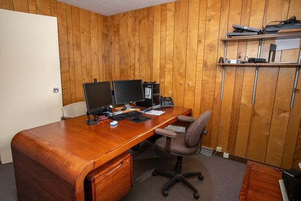 Home Office, Interior, Wood Texture Flooring, Wooden Walls