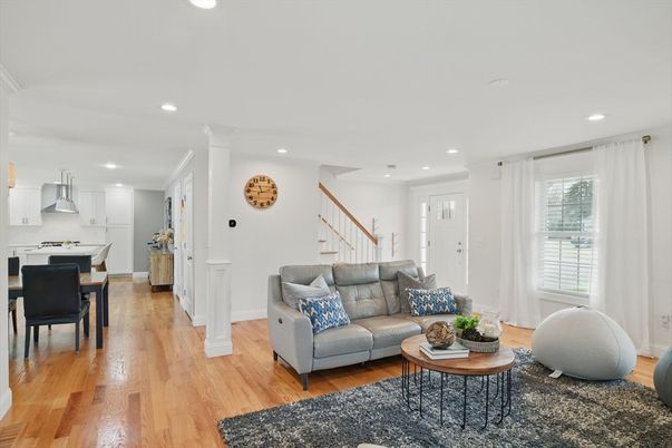 Dining room, Interior, Kitchen, Living room, Pendant Lights, Recessed Lighting, Wood Texture Flooring