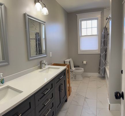 Bathroom, Dual Sink Vanities, Interior, Marble