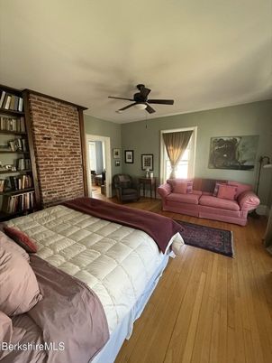 Bedroom, Interior, Stone Walls, Wood Texture Flooring