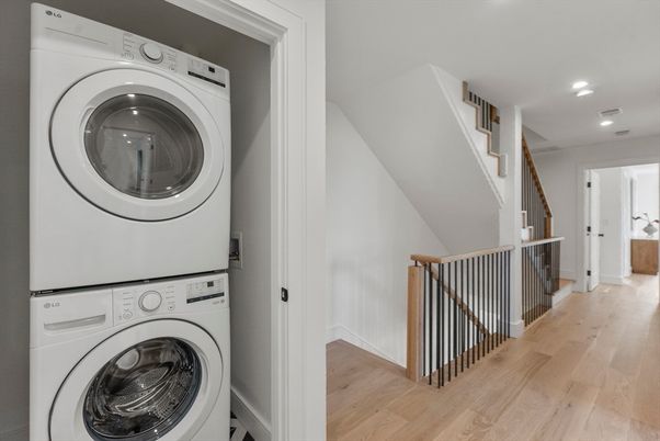 Interior, Recessed Lighting, Utility Closets, Washer, Wood Texture Flooring