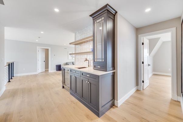 Interior, Kitchen, Recessed Lighting, Wood Texture Flooring