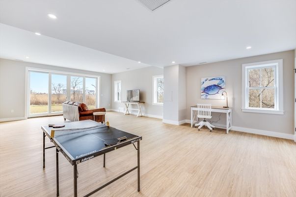 Game Room, Interior, Recessed Lighting, Wood Texture Flooring
