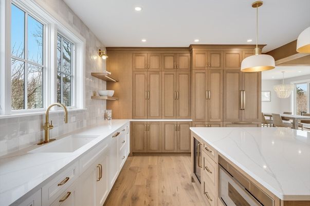 Dining room, Interior, Kitchen, Pendant Lights, Recessed Lighting, Wood Texture Flooring
