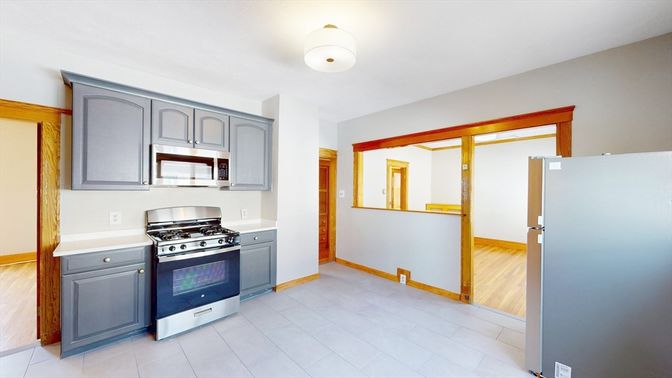 Interior, Kitchen, Stainless Steel Appliances, Wood Texture Flooring