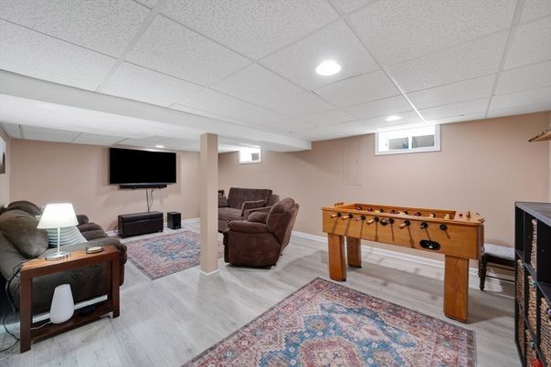 Game Room, Interior, Recessed Lighting, Wood Texture Flooring