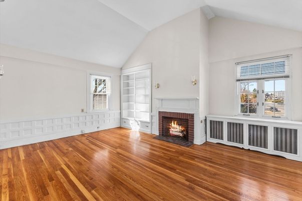 Empty room, Fireplace, Interior, Wood Texture Flooring
