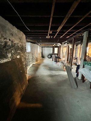 Interior, Stone Walls, Wooden Beams