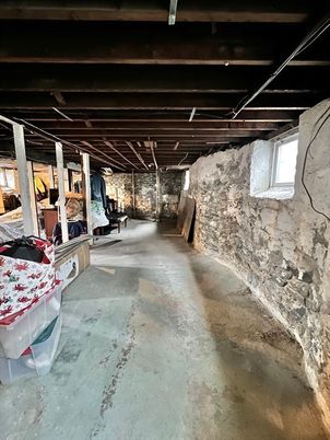 Interior, Stone Walls, Wooden Beams