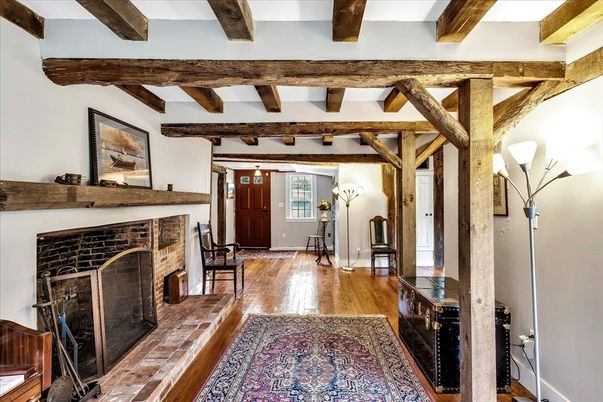 Fireplace, Interior, Wooden Beams, Wood Texture Flooring