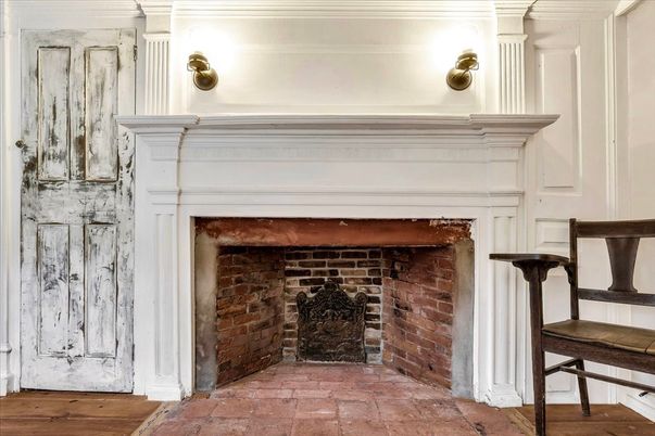Fireplace, Interior, Stone Walls, Wood Texture Flooring