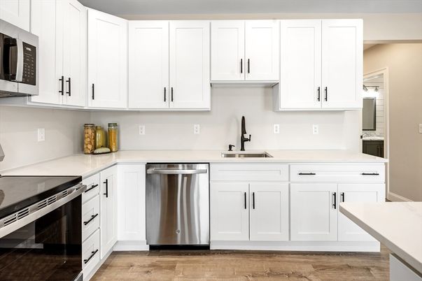 Interior, Kitchen, Stainless Steel Appliances, Wood Texture Flooring