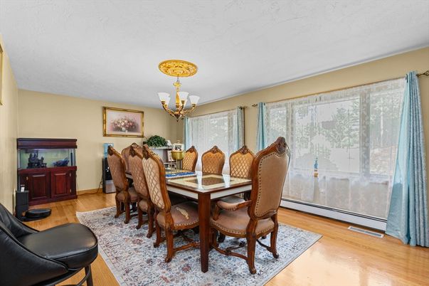 Chandelier, Dining room, Interior, Wood Texture Flooring