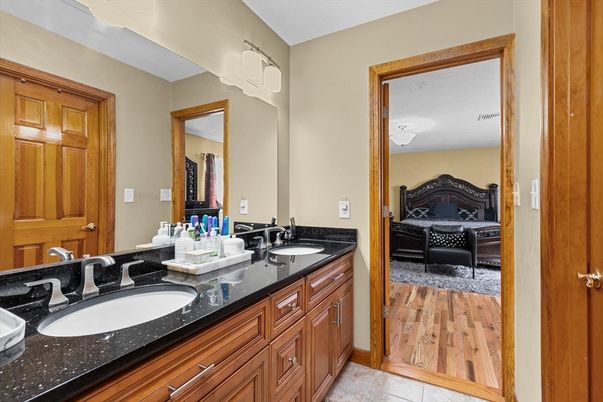 Bathroom, Bedroom, Dual Sink Vanities, Interior, Wood Texture Flooring