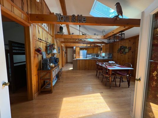 Dining room, Interior, Kitchen, Wooden Beams, Wood Texture Flooring, Wooden Walls
