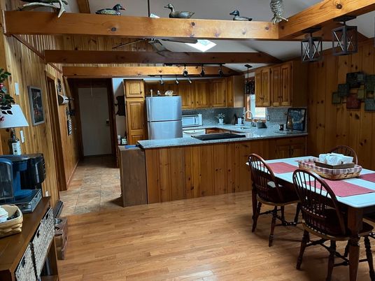 Dining room, Interior, Kitchen, Wooden Beams, Wood Texture Flooring, Wooden Walls