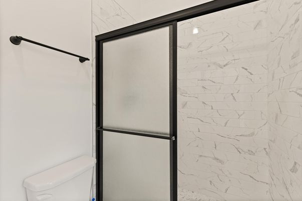 Bathroom, Glass Shower, Interior, Marble Walls