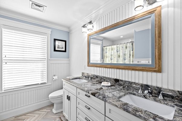 Bathroom, Dual Sink Vanities, Interior, Wood Texture Flooring