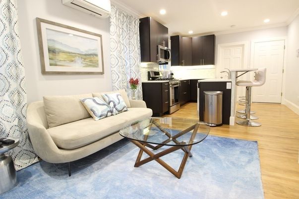 Interior, Kitchen, Living room, Recessed Lighting, Stainless Steel Appliances, Wood Texture Flooring