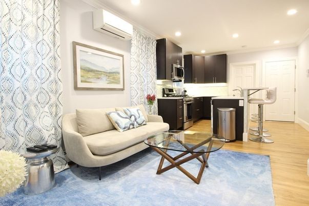 Interior, Kitchen, Living room, Recessed Lighting, Stainless Steel Appliances, Wood Texture Flooring
