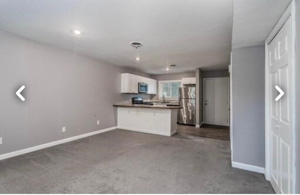 Empty room, Interior, Kitchen, Recessed Lighting, Stainless Steel Appliances