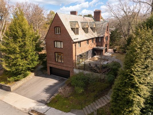 Attached, Exterior, Facade, Brick Facade, Tudor Revival
