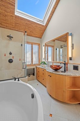 Bathroom, Dual Sink Vanities, Free Standing Baths, Glass Shower, Interior