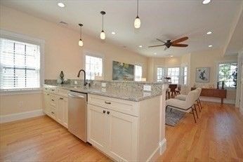 Interior, Kitchen, Living room, Pendant Lights, Recessed Lighting, Stainless Steel Appliances, Wood Texture Flooring