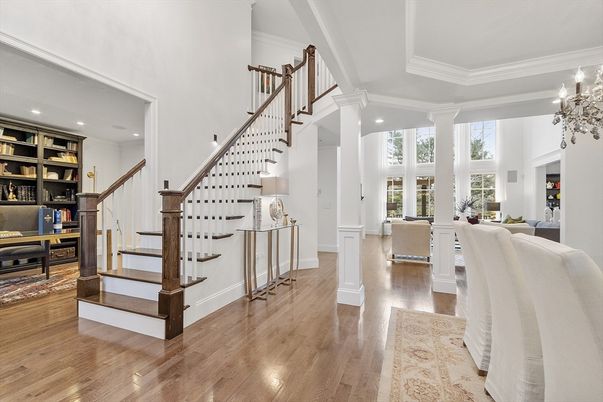 Chandelier, Interior, Recessed Lighting, Wood Texture Flooring