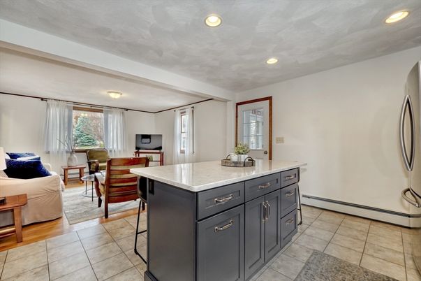 Interior, Kitchen, Living room, Recessed Lighting, Wood Texture Flooring
