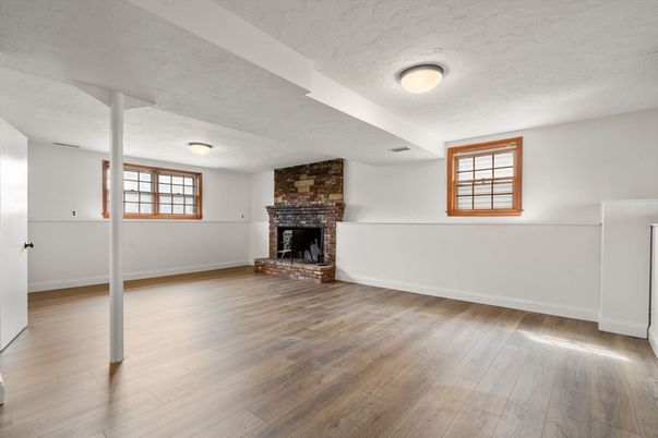 Empty room, Fireplace, Interior, Wood Texture Flooring