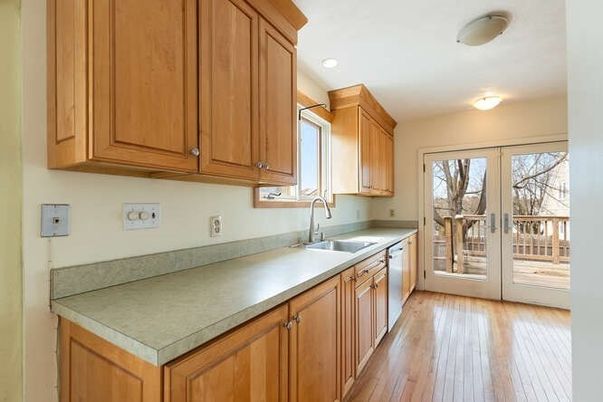 Interior, Kitchen, Recessed Lighting, Wood Texture Flooring