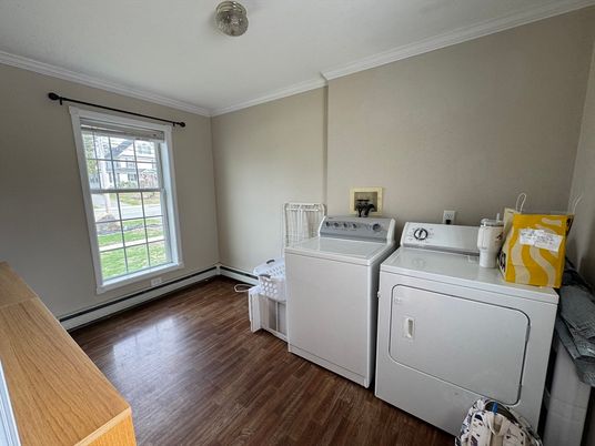 Interior, Washer, Wood Texture Flooring