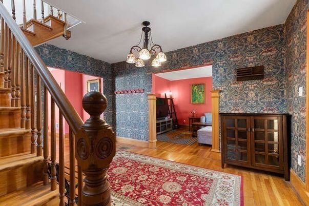 Bedroom, Chandelier, Interior, Wood Texture Flooring