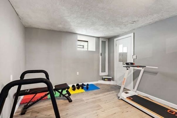 Fitness Equipment, Interior, Wood Texture Flooring