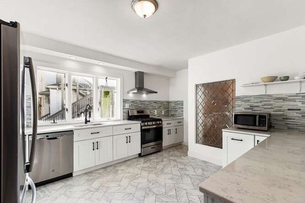 Interior, Kitchen, Marble, Stainless Steel Appliances