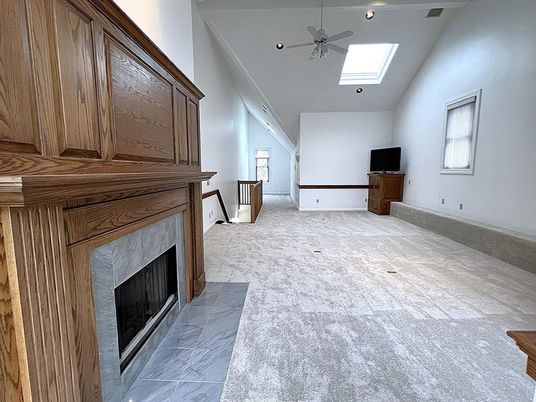 Empty room, Fireplace, Interior, Recessed Lighting