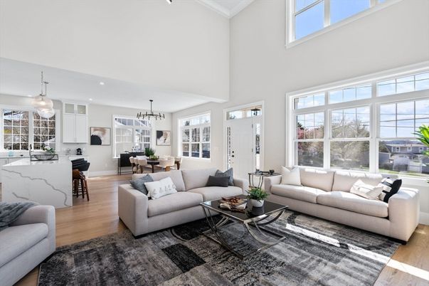 Dining room, Interior, Kitchen, Living room, Pendant Lights, Recessed Lighting, Wood Texture Flooring