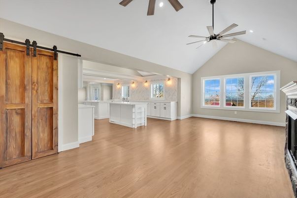Interior, Kitchen, Recessed Lighting, Wood Texture Flooring
