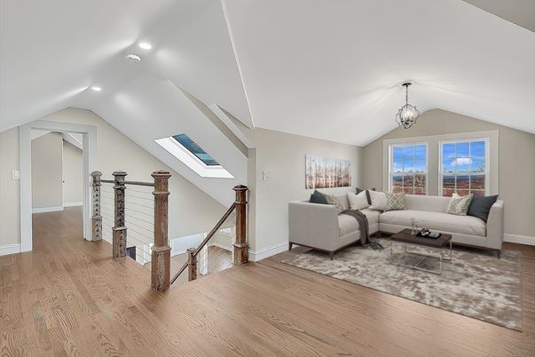 Interior, Living room, Pendant Lights, Recessed Lighting, Wood Texture Flooring