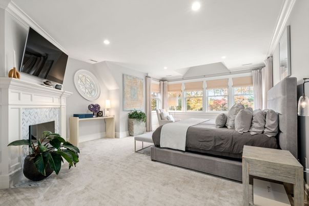 Bedroom, Fireplace, Interior, Recessed Lighting