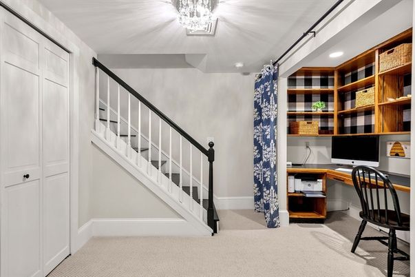 Chandelier, Home Office, Interior, Recessed Lighting