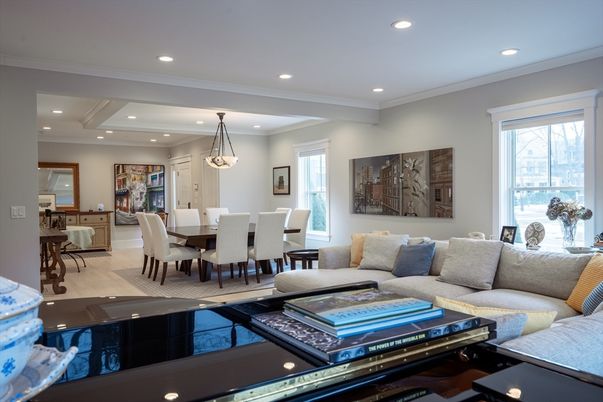 Dining room, Interior, Living room, Pendant Lights, Recessed Lighting