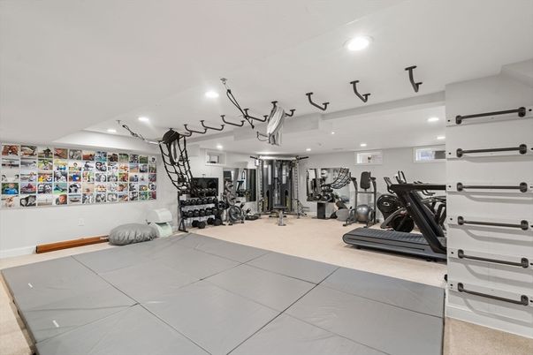 Fitness Equipment, Gym, Interior, Recessed Lighting