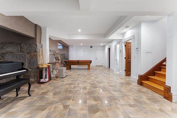 Billiard Table, Game Room, Interior, Piano, Recessed Lighting