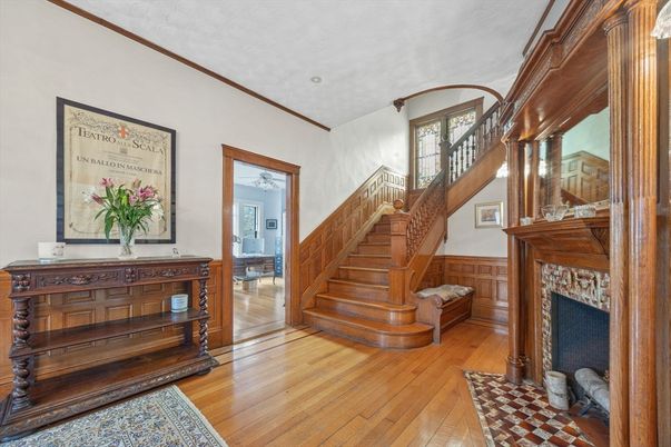 Fireplace, Interior, Wood Texture Flooring