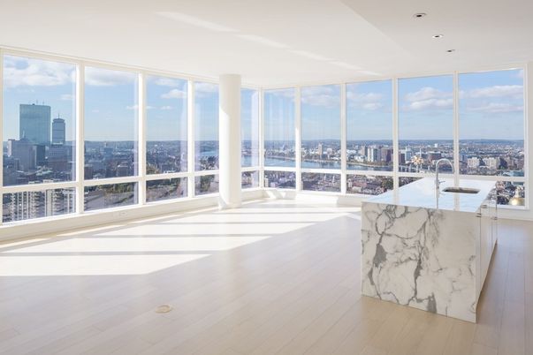 Interior, Marble Walls, Recessed Lighting, Water, Wood Texture Flooring